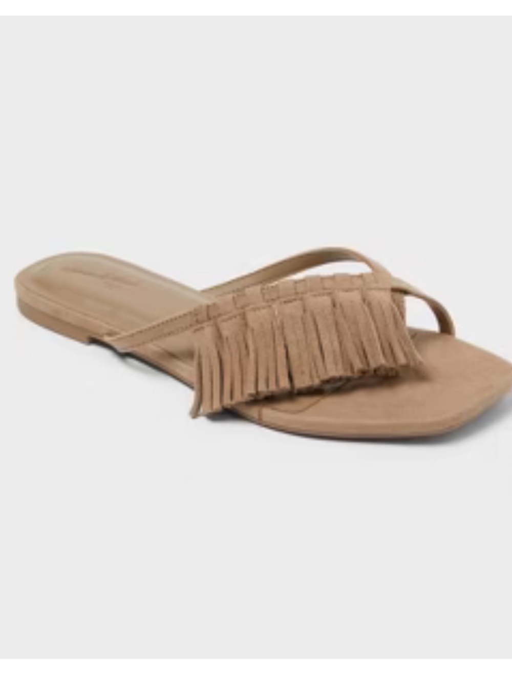 Universal Thread Light Taupe Fringe Slide Sandals
